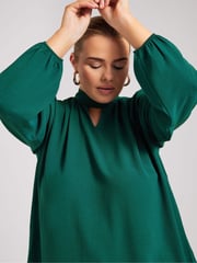 Yours Curve Green London Long Sleeve Keyhole Blouse - Image 4 of 5
