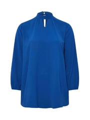 Yours Curve Blue London Long Sleeve Keyhole Blouse - Image 6 of 6