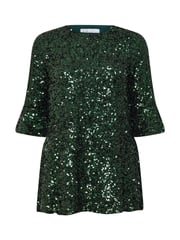 Yours Curve Green London Sequin Flute Sleeve Top - Image 5 of 5
