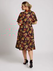 Yours Curve Black London High Neck Belted Skater Dress - Image 3 of 5