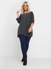 Yours Curve Grey Stud Swing Tunics - Image 2 of 5