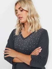 Yours Curve Grey Stud Swing Tunics - Image 4 of 5