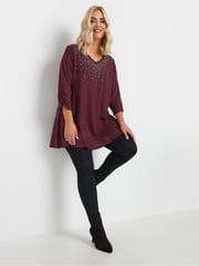 Yours Curve Red Stud Swing Tunics - Image 2 of 5