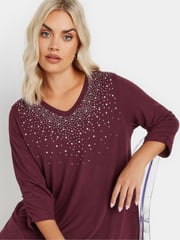 Yours Curve Red Stud Swing Tunics - Image 4 of 5