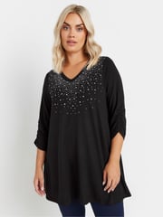 Yours Curve Black Stud Swing Tunics - Image 1 of 6