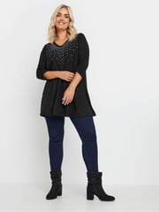 Yours Curve Black Stud Swing Tunics - Image 3 of 6