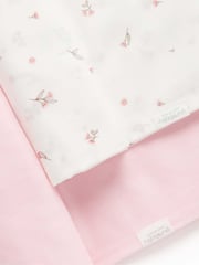 Purebaby Pink 100% Cotton Muslin Wraps 2 Pack - Image 2 of 2