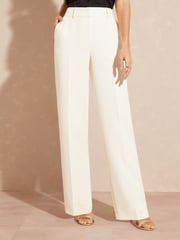 Love & Roses Ivory Petite High Waist Wide Leg Tailored Trousers - Image 1 of 4