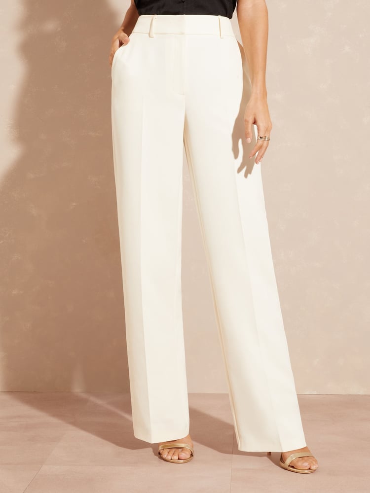 Love & Roses Ivory Petite High Waist Wide Leg Tailored Trousers - Image 1 of 4