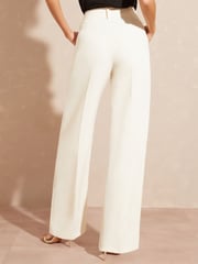 Love & Roses Ivory Petite High Waist Wide Leg Tailored Trousers - Image 3 of 4