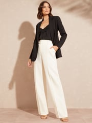 Love & Roses Ivory Petite High Waist Wide Leg Tailored Trousers - Image 4 of 4