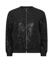 PixieGirl Petite Black Sequin Bomber Jacket - Image 4 of 4