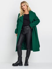 M&Co Green Petite Tailored Wrap Coat - Image 2 of 5