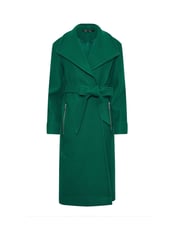 M&Co Green Petite Tailored Wrap Coat - Image 5 of 5