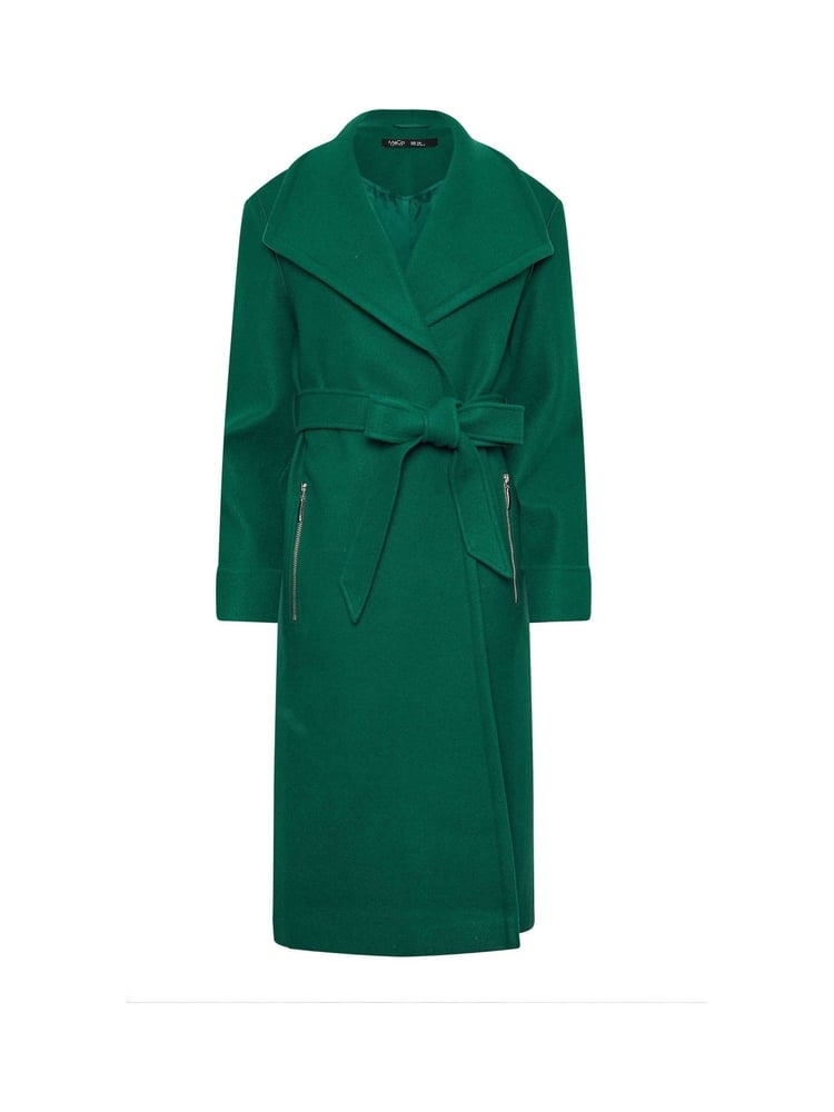 M&Co Green Petite Tailored Wrap Coat - Image 5 of 5
