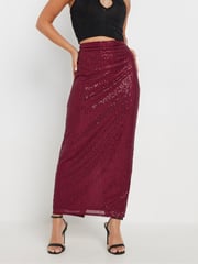 PixieGirl Petite Red Sequin Maxi Skirt - Image 2 of 5