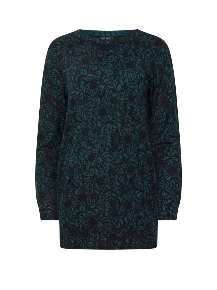 M&Co Blue Lace Print Tunic Jumper - Image 5 of 5