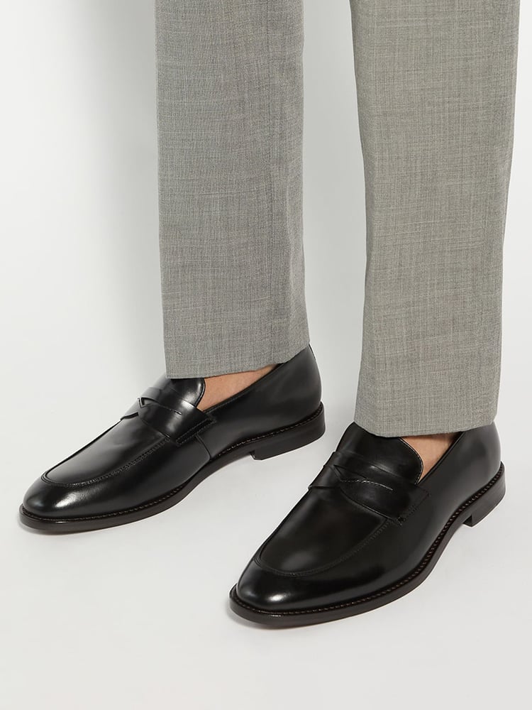 Dune London Black Surrey Suede Penny Loafers - Image 1 of 6