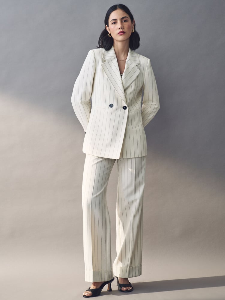 Emme Marella Agra White Jacket and Trousers Set - Image 1 of 5