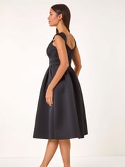 Roman Black Sweetheart Scuba Skater Midi Dress - Image 4 of 6