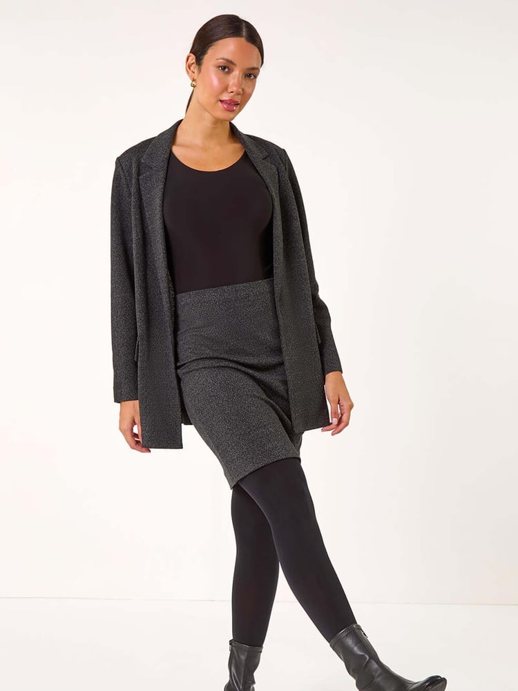 Roman Grey Smart Textured Stretch Skirt - Image 1 of 5
