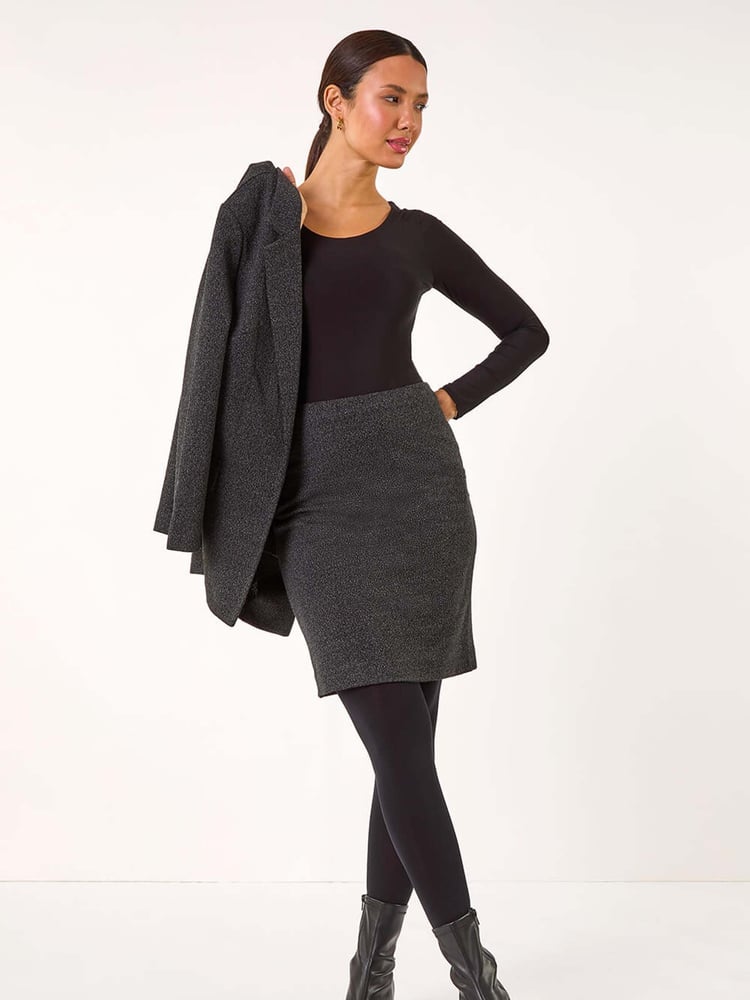 Roman Grey Smart Textured Stretch Skirt - Image 2 of 5