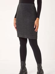 Roman Grey Smart Textured Stretch Skirt - Image 4 of 5