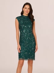 Adrianna Papell Green Bead Cocktail Dress - Image 1 of 7
