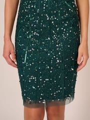 Adrianna Papell Green Bead Cocktail Dress - Image 5 of 7