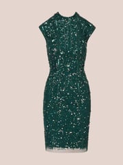 Adrianna Papell Green Bead Cocktail Dress - Image 6 of 7