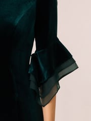 Adrianna Papell Velvet Bell Sleeve Short Dress - Image 5 of 7