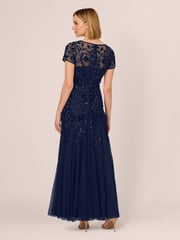 Adrianna Papell Bead Long Dress With Godets - Image 2 of 7
