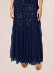 Adrianna Papell Bead Long Dress With Godets - Image 5 of 7