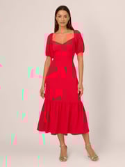 Adrianna Papell Puff Sleeve Midi Dress - Image 1 of 7