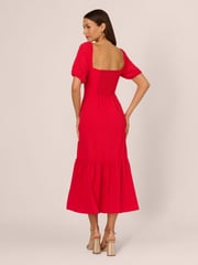 Adrianna Papell Puff Sleeve Midi Dress - Image 2 of 7