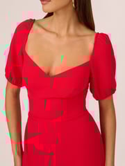 Adrianna Papell Puff Sleeve Midi Dress - Image 4 of 7