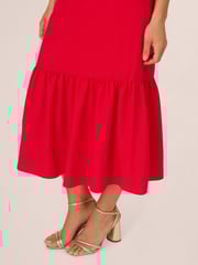 Adrianna Papell Puff Sleeve Midi Dress - Image 5 of 7