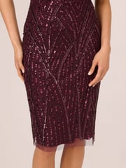Adrianna Papell Purple Beaded Dolman Sleeve Dress - Image 5 of 6
