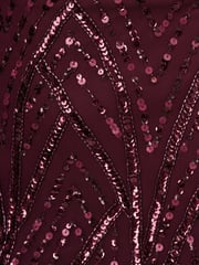 Adrianna Papell Purple Beaded Dolman Sleeve Dress - Image 6 of 6
