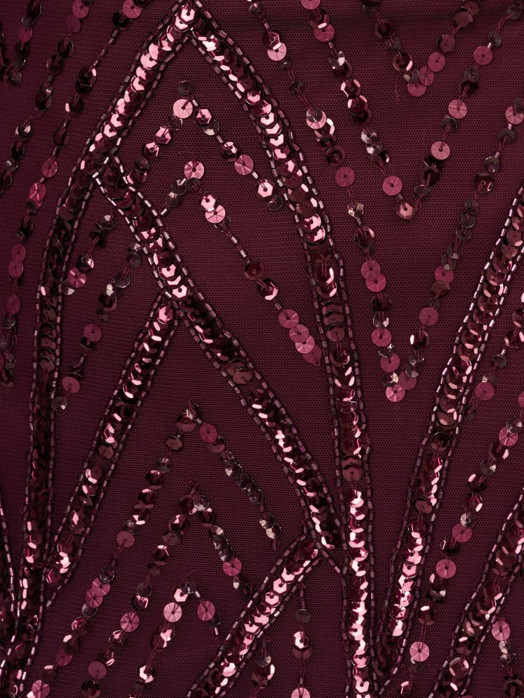Adrianna Papell Purple Beaded Dolman Sleeve Dress - Image 6 of 6