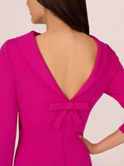 Adrianna Papell Rolled Neck Crepe Midi Dress - Image 5 of 7