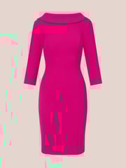 Adrianna Papell Rolled Neck Crepe Midi Dress - Image 6 of 7