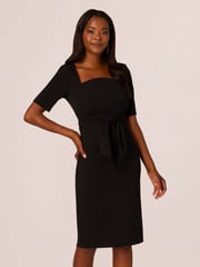 Adrianna Papell Crepe Tie Front Midi Dress - Image 1 of 7
