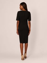 Adrianna Papell Crepe Tie Front Midi Dress - Image 2 of 7