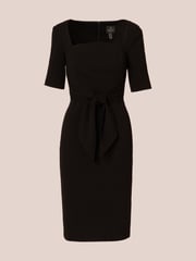 Adrianna Papell Crepe Tie Front Midi Dress - Image 6 of 7
