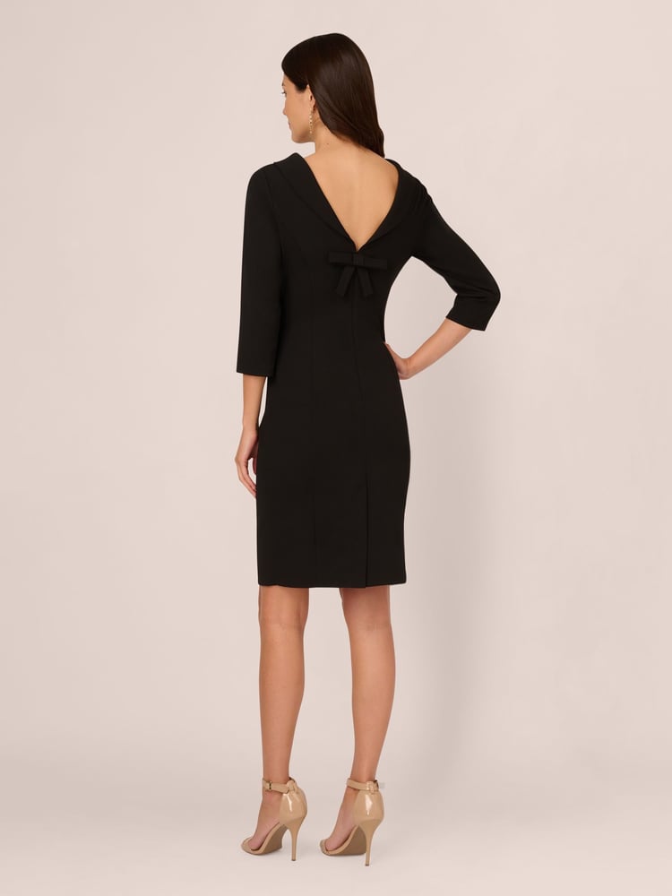 Adrianna Papell Rolled Neck Crepe Midi Dress - Image 2 of 7