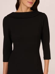 Adrianna Papell Rolled Neck Crepe Midi Dress - Image 4 of 7