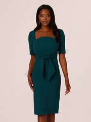 Adrianna Papell Crepe Tie Front Midi Dress - Image 1 of 7