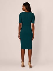 Adrianna Papell Crepe Tie Front Midi Dress - Image 2 of 7