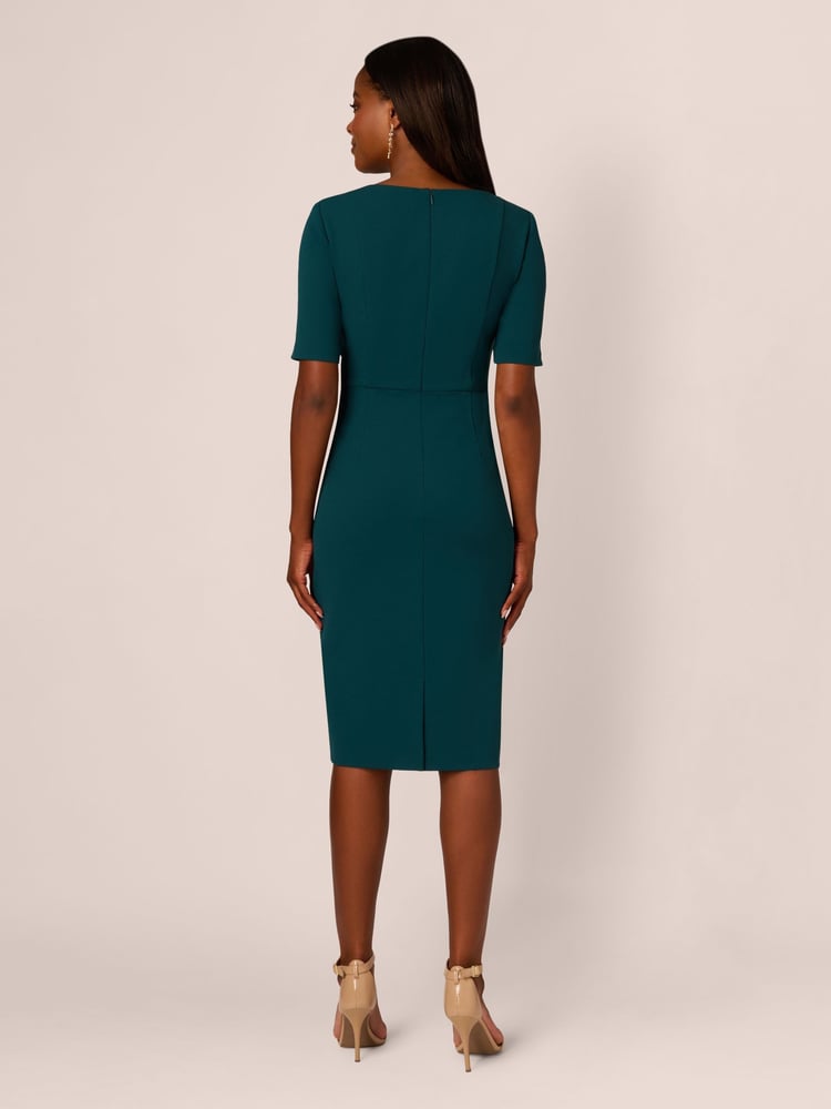 Adrianna Papell Crepe Tie Front Midi Dress - Image 2 of 7